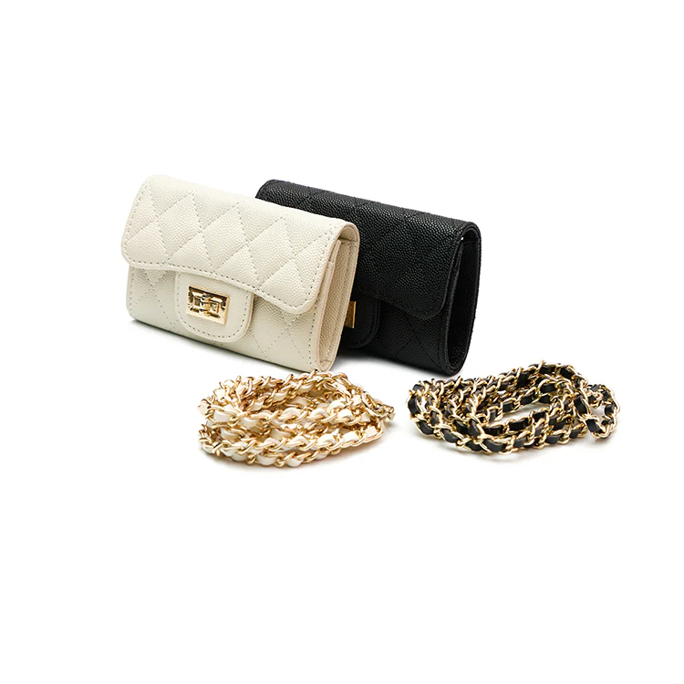A-1478 Leather Quilted Crossbody Bag with Two Straps - Image 2