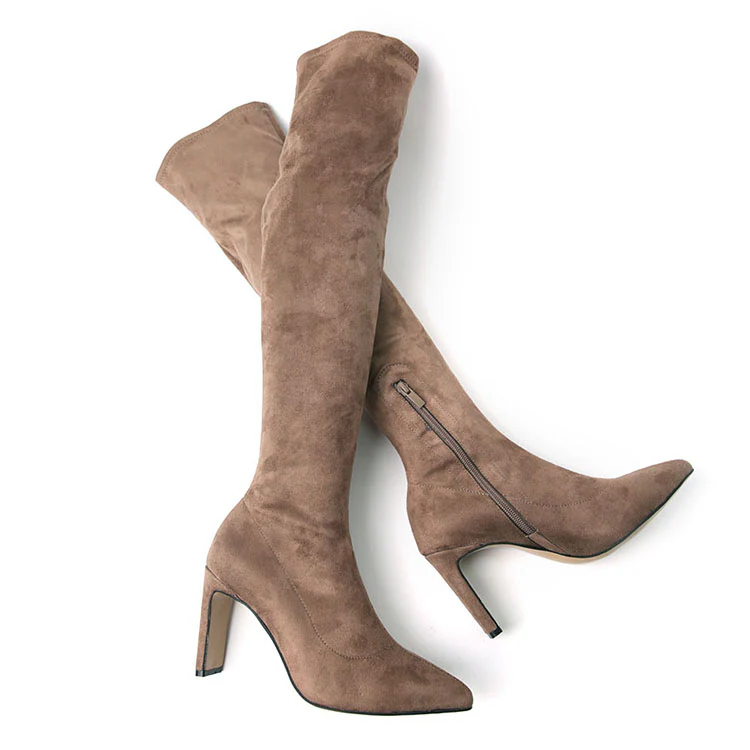 AR-2535 Suede Thigh-High Long Boots - Image 2