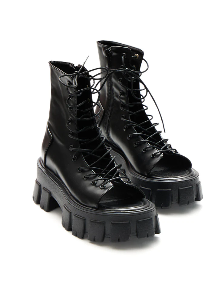 AR-3099 Lace-up Platform Ankle Boots