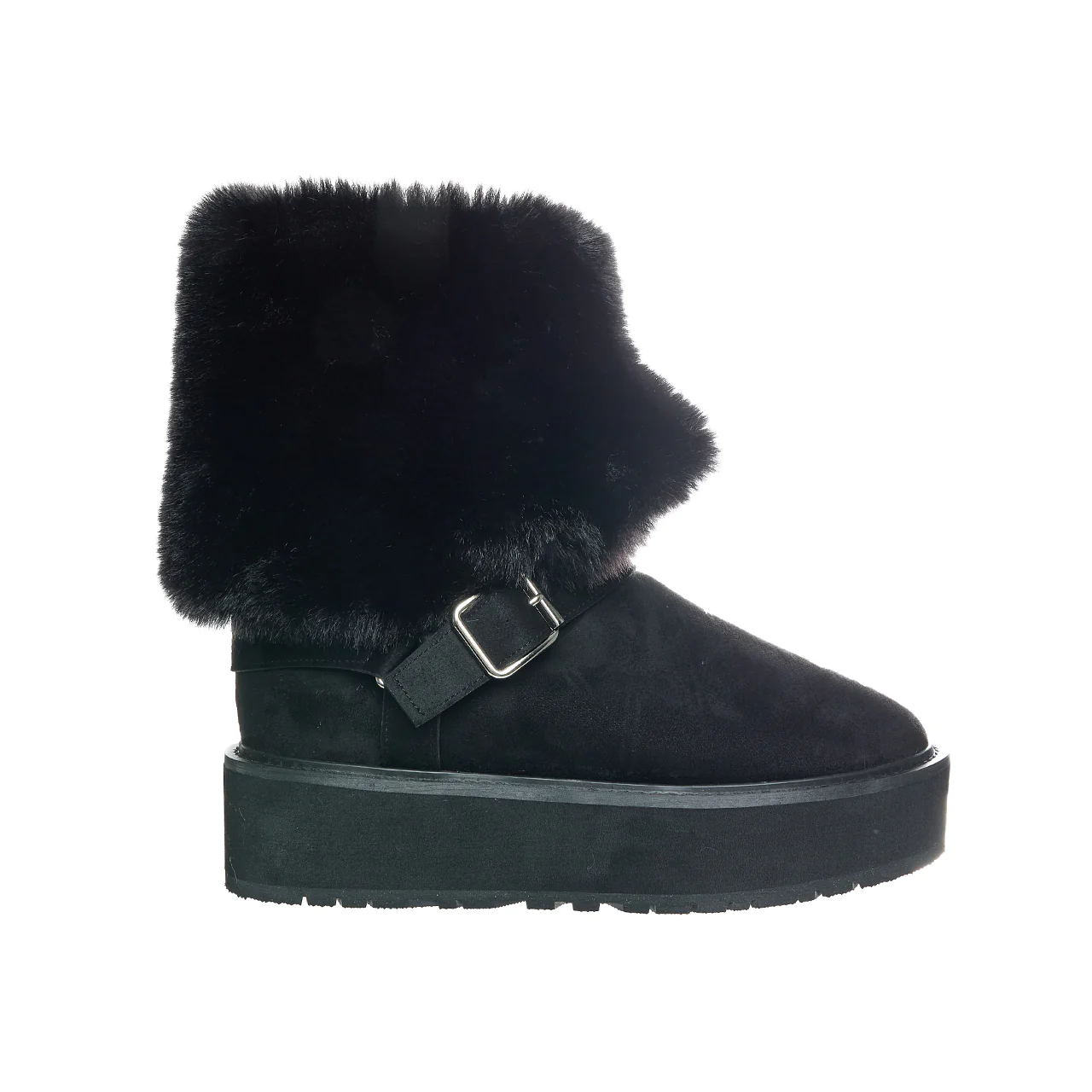 AR-3538 Belted Platform Fur Boots - Image 2