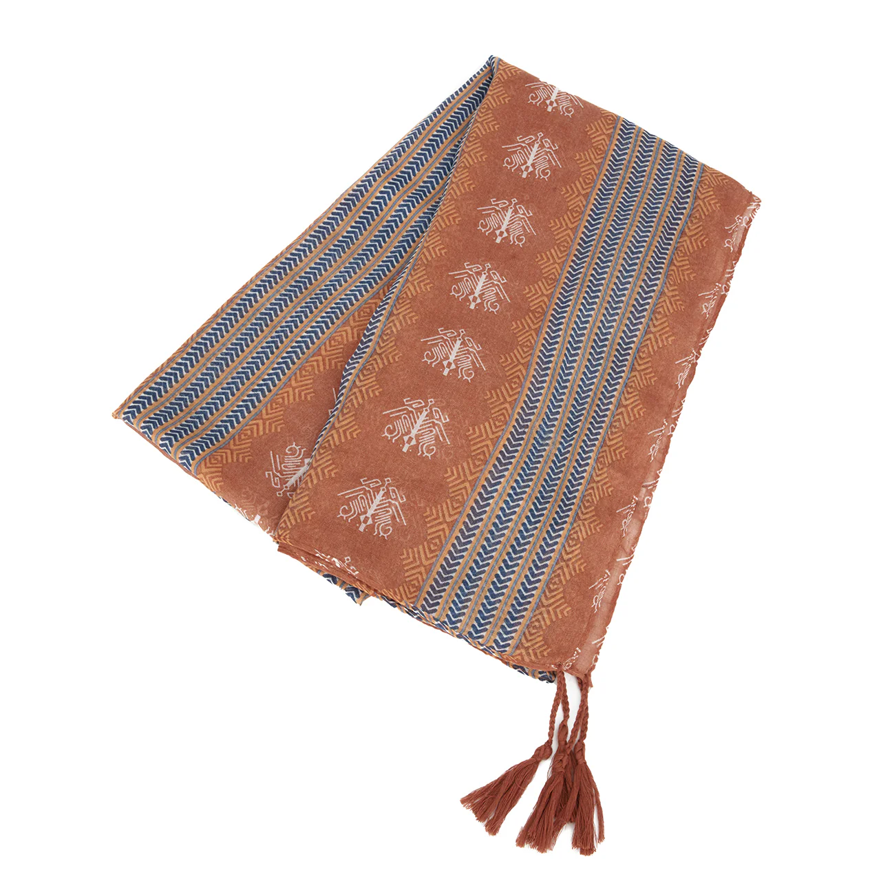 AS-1674 Patterned Tassel Scarf - Image 2