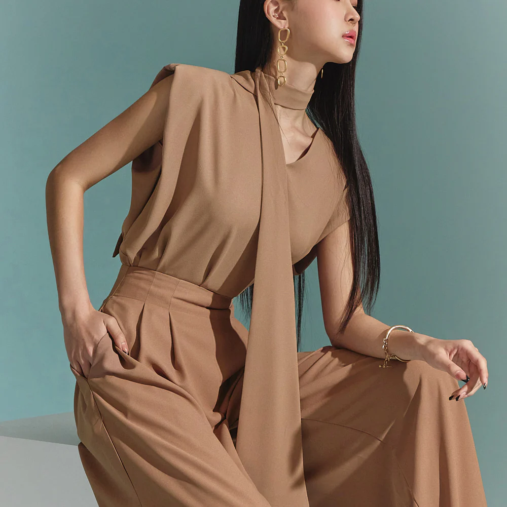 B2846 Blouse with Scarf - Image 2