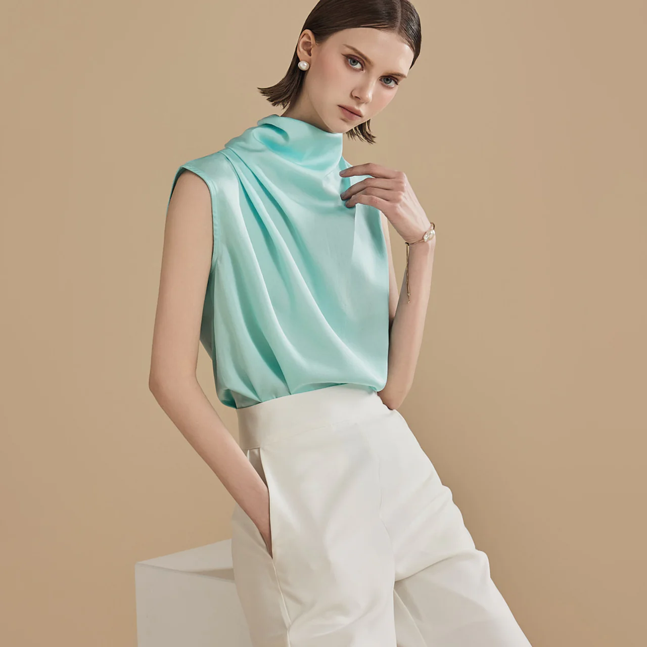 B2942 Draped Blouse - Image 2