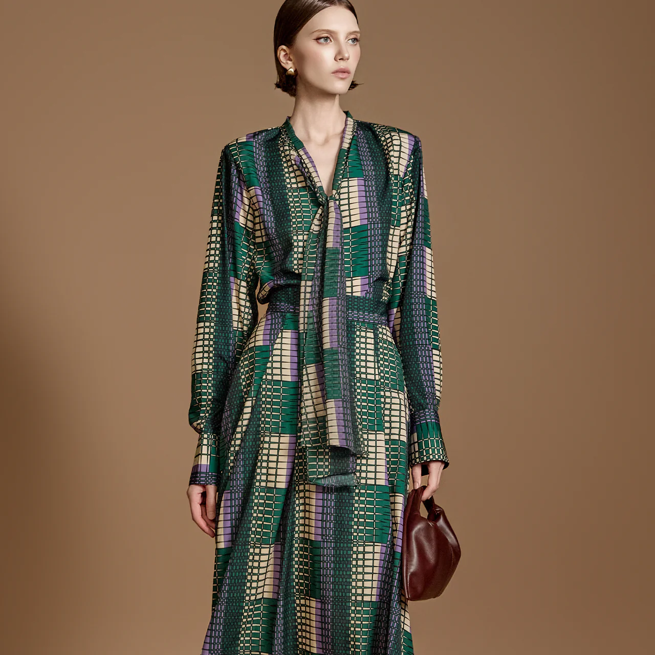 B3007 Scarf Pattern Blouse - Image 2