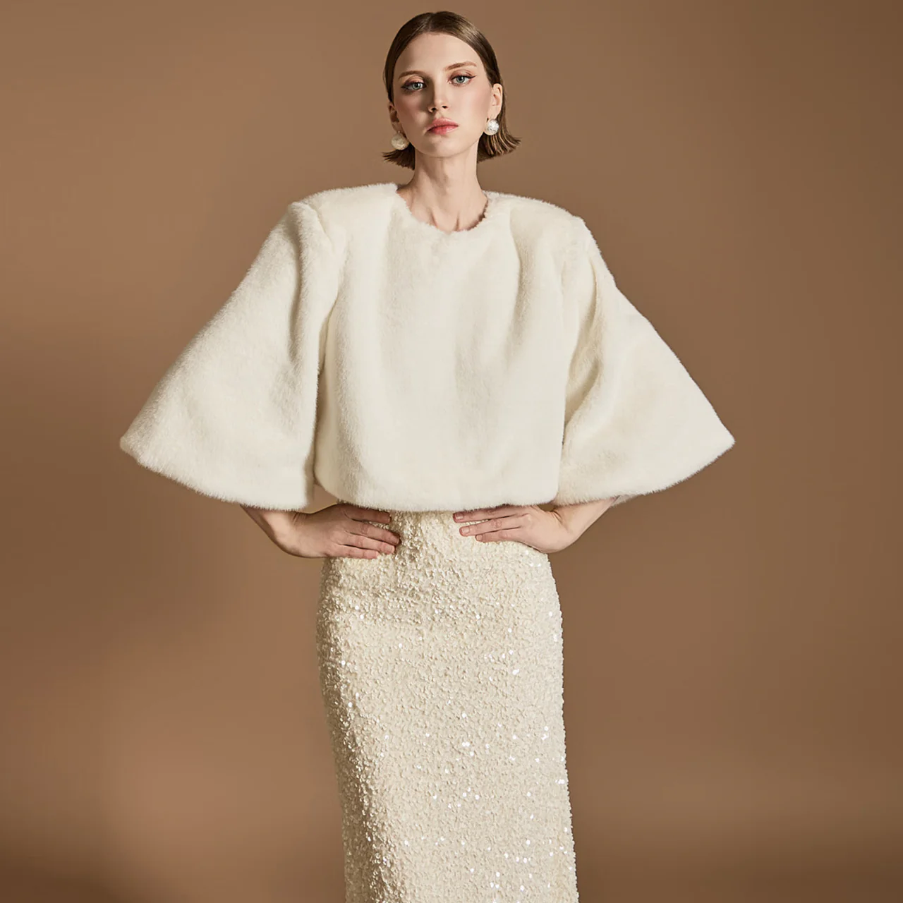 B3021 Faux Fur Blouse - Image 2