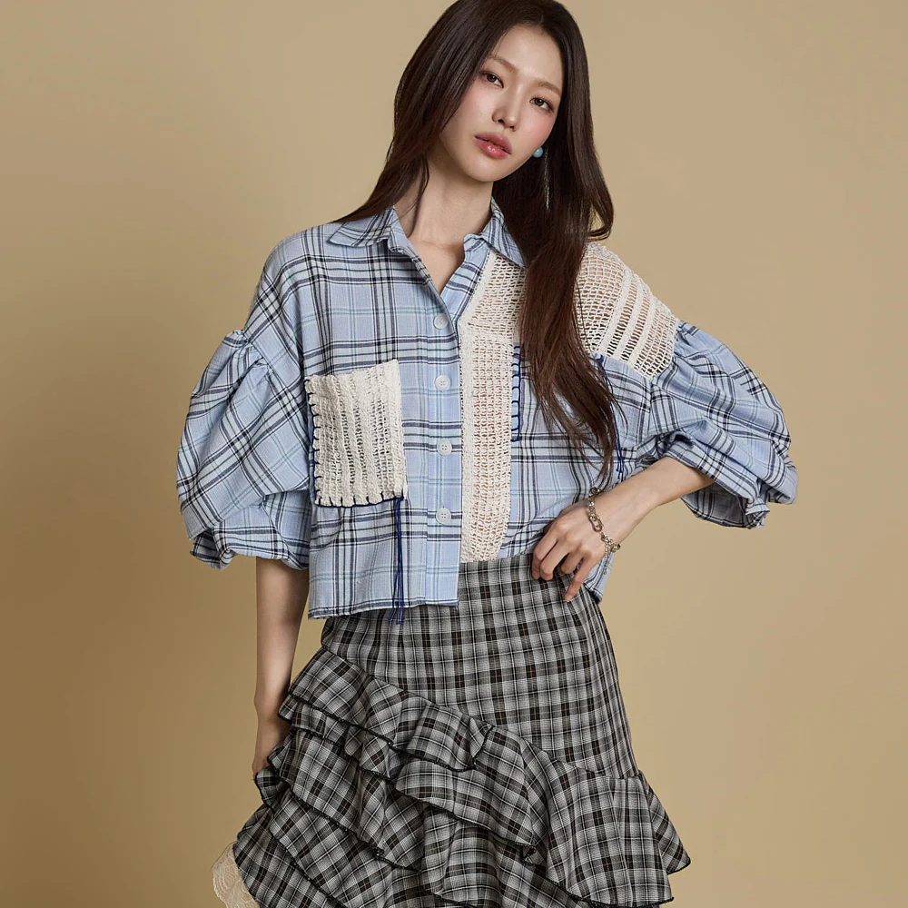 B3060 Checked Blouse - Image 2