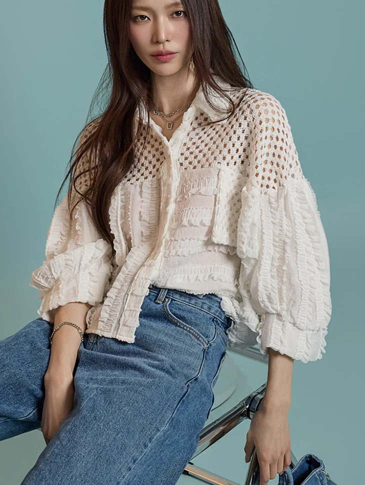 B3063 Net Blouse