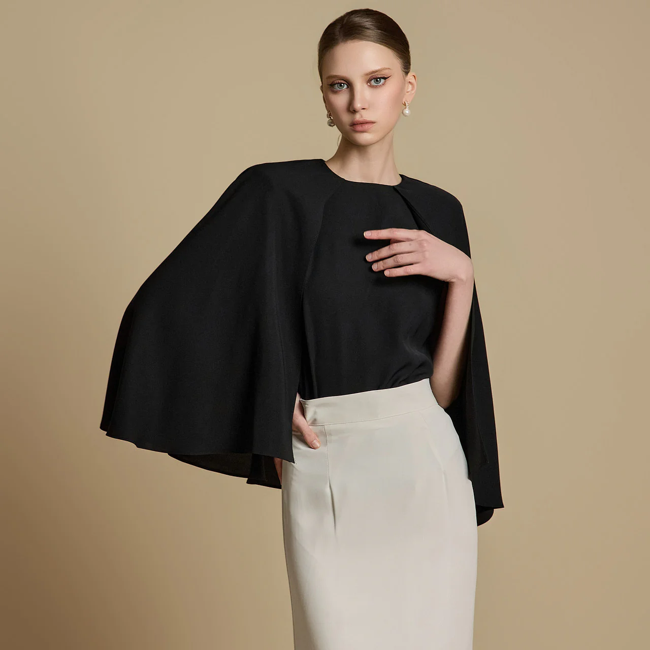 B3070 Cape Blouse - Image 2