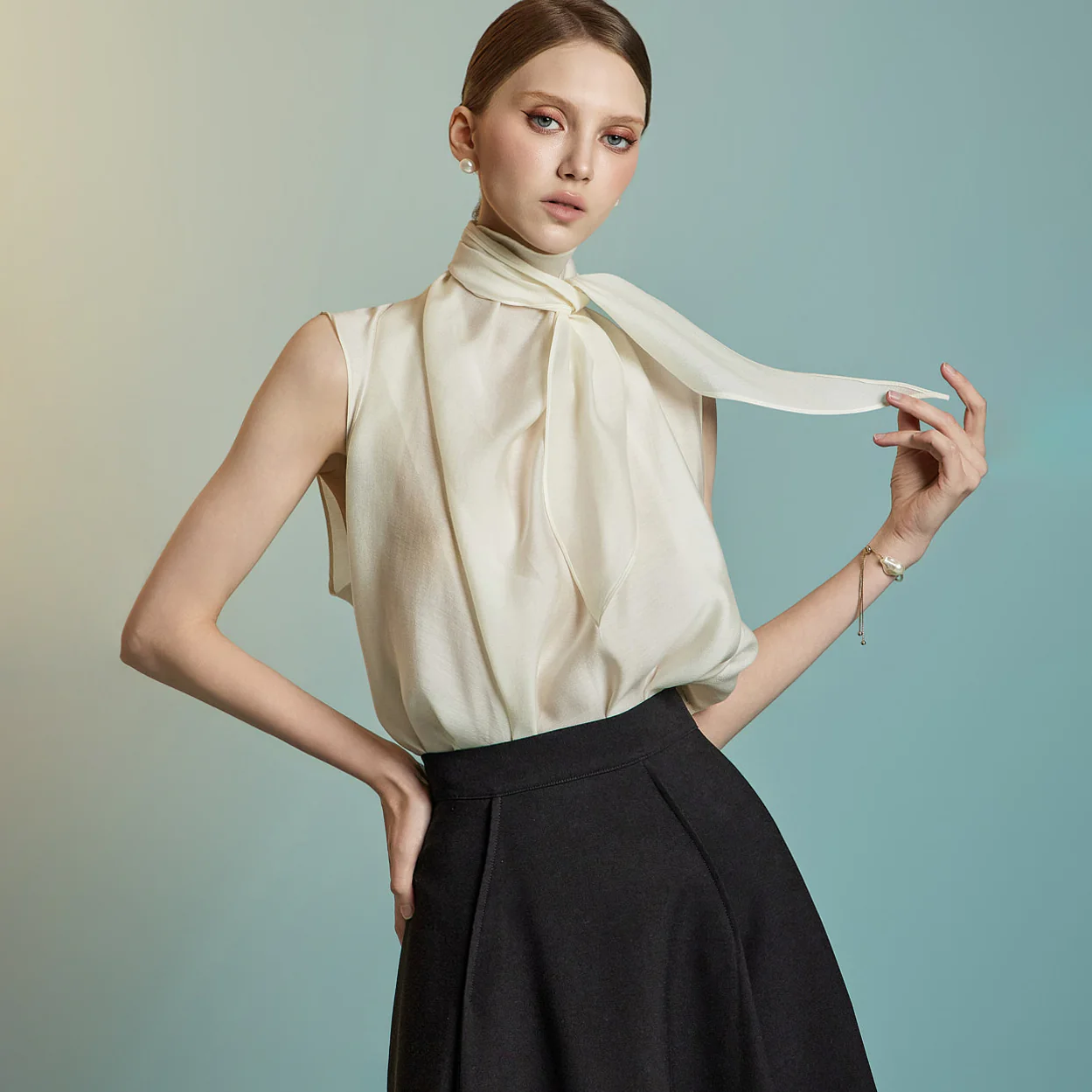 B3113 Tie Blouse - Image 2