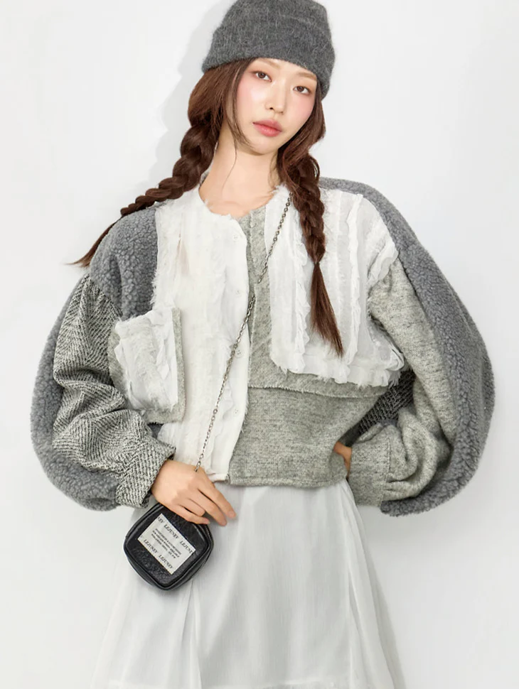 B3165 Frill Mix Blouse