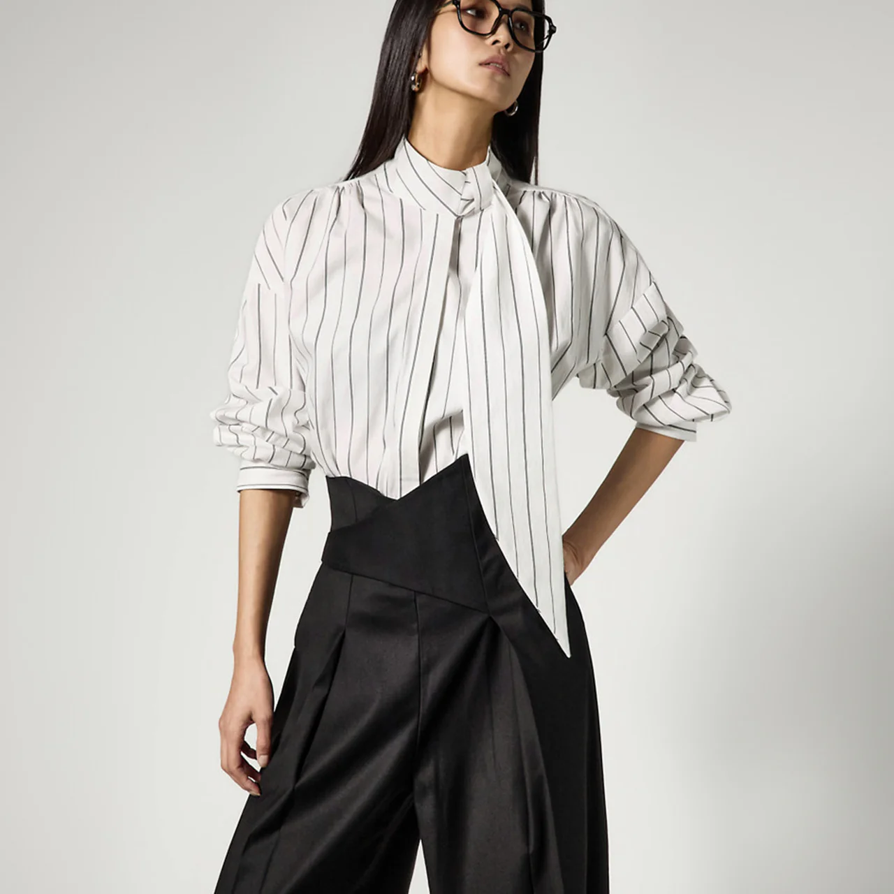 B3173 Scarf Neck Blouse - Image 2