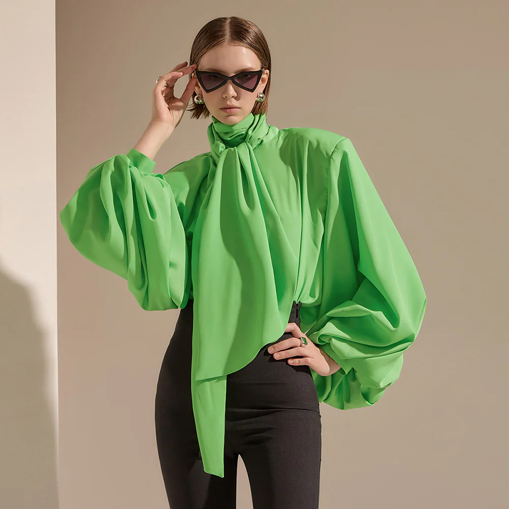 B9147 Blouse with  Scarf - Image 2