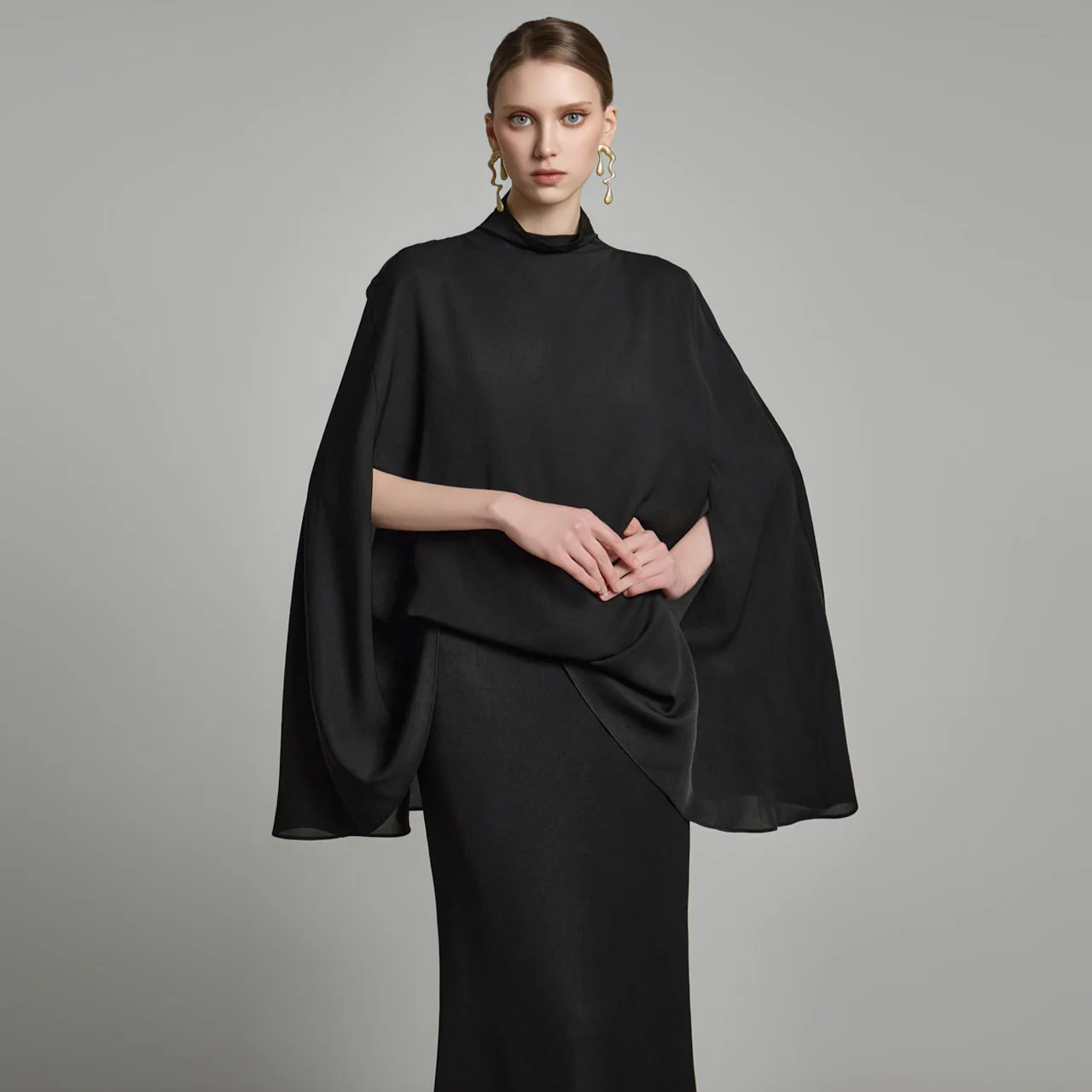 B9191 Cape Blouse - Image 2