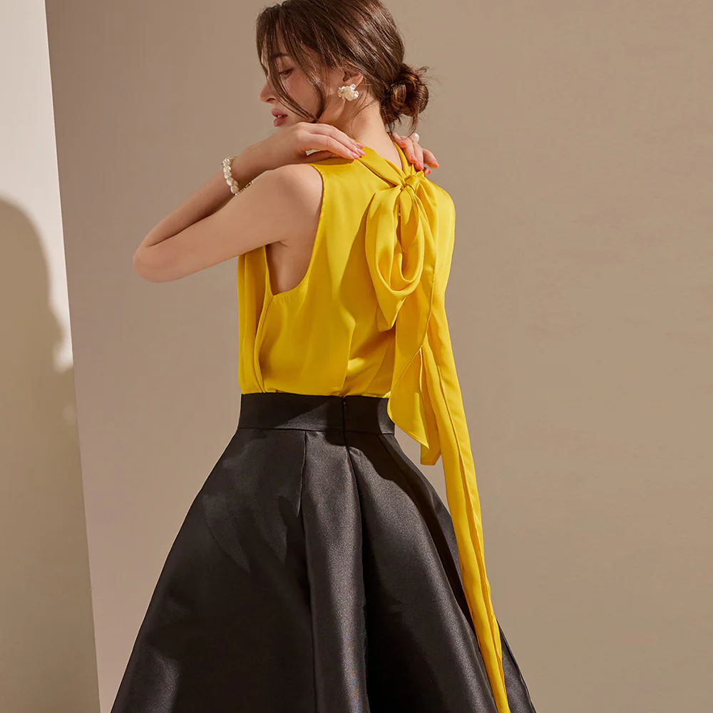 B2250 Ribbon Halter Neck Blouse - Image 2