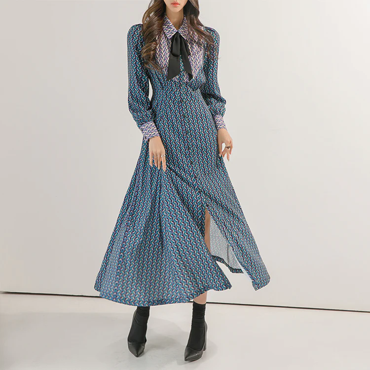 D3464 Pattern Dress with Tie Set - Image 2