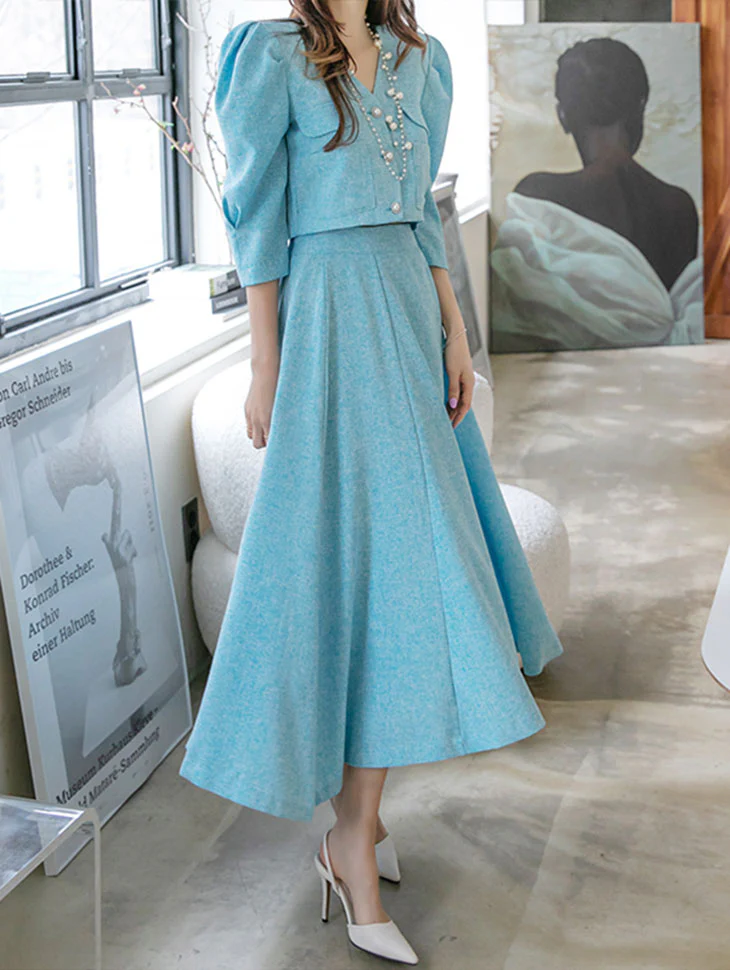 D4202 Tweed Two-piece Set