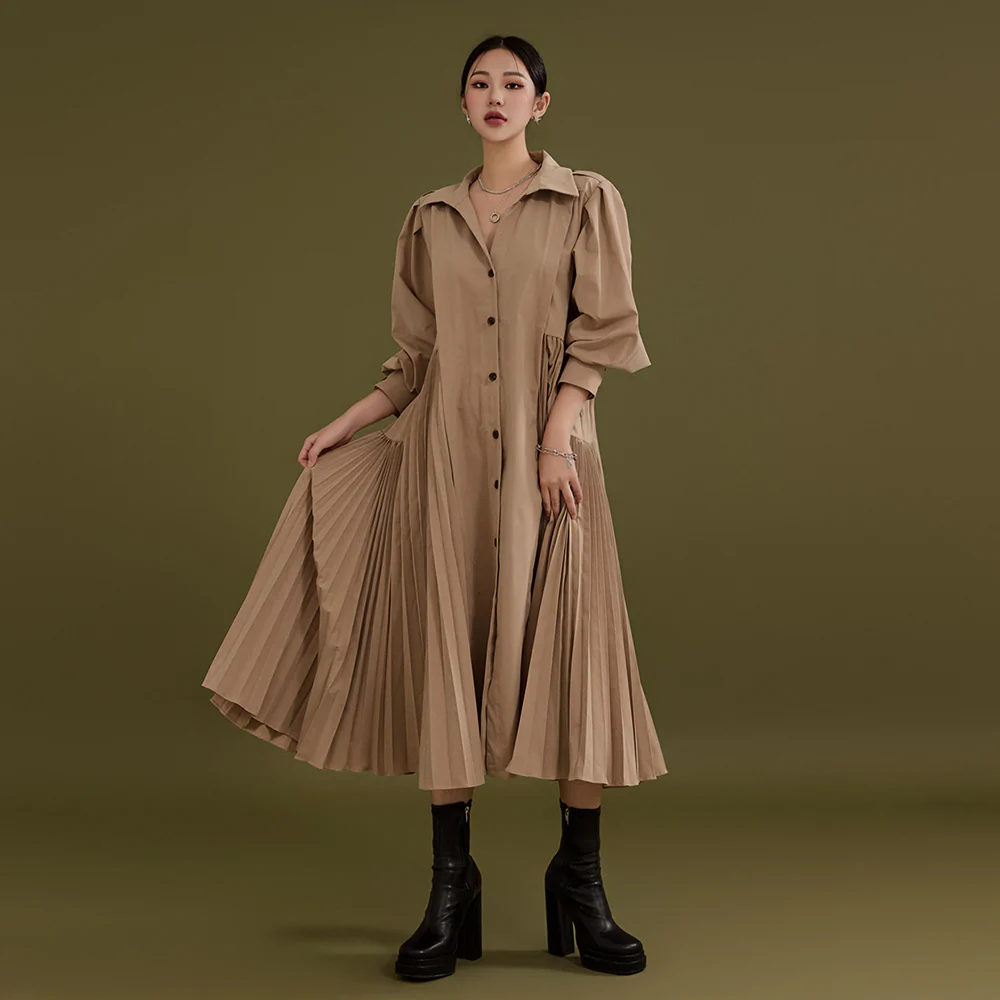 D4784 Shirts Pleated Dress - Image 2