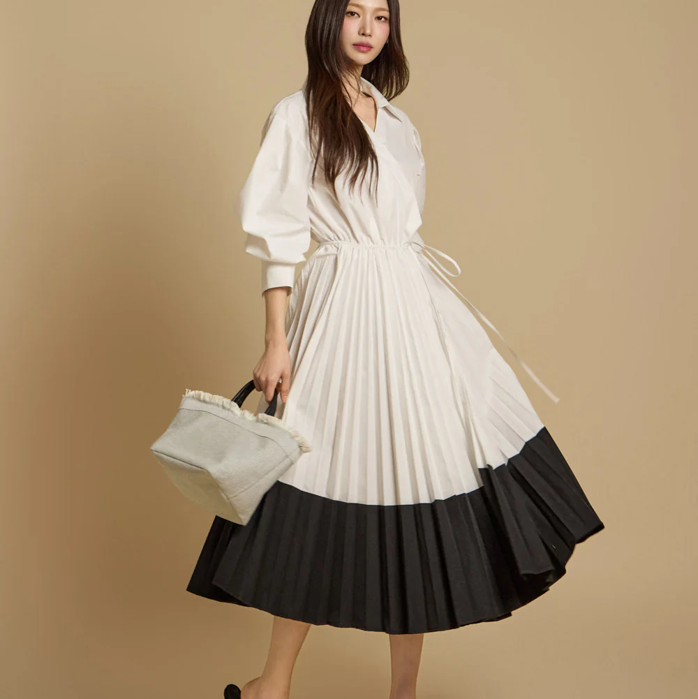 D5255 Wrapped Pleats Dress - Image 2