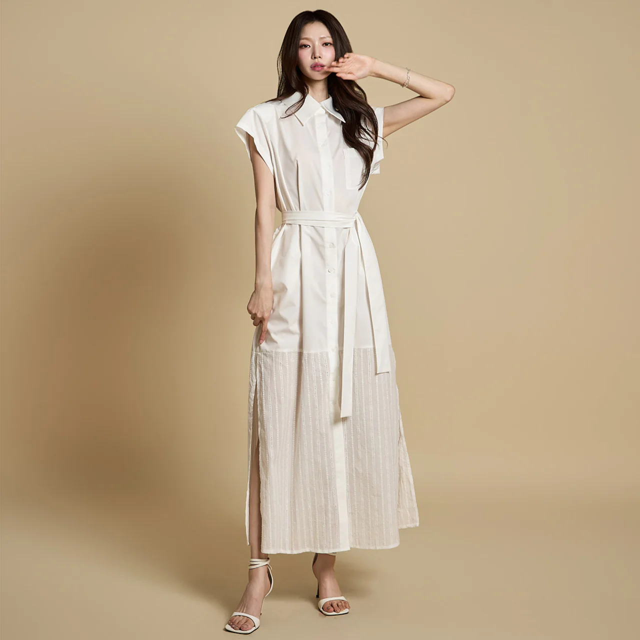 D5292 Shirt Dress with Straps - Image 2