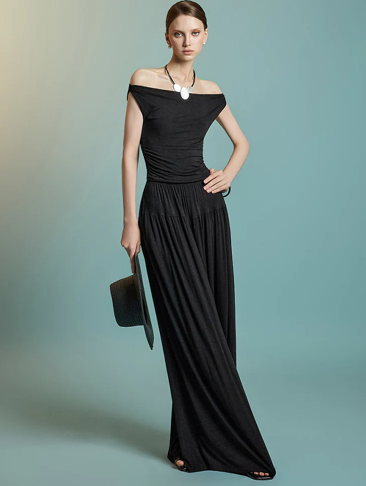 D5303 Cowl neck Top Two-piece Set