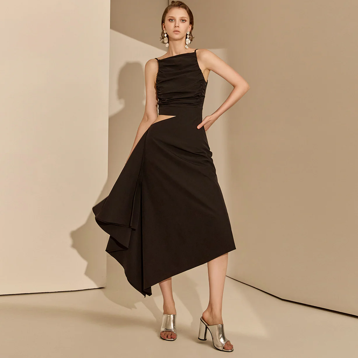 D9447 Cut-out Asymmetrical Dress - Image 2