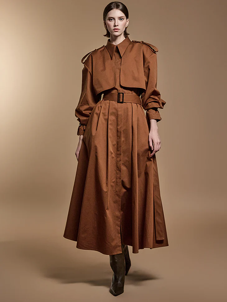 D9505 Trench Dress With Belt
