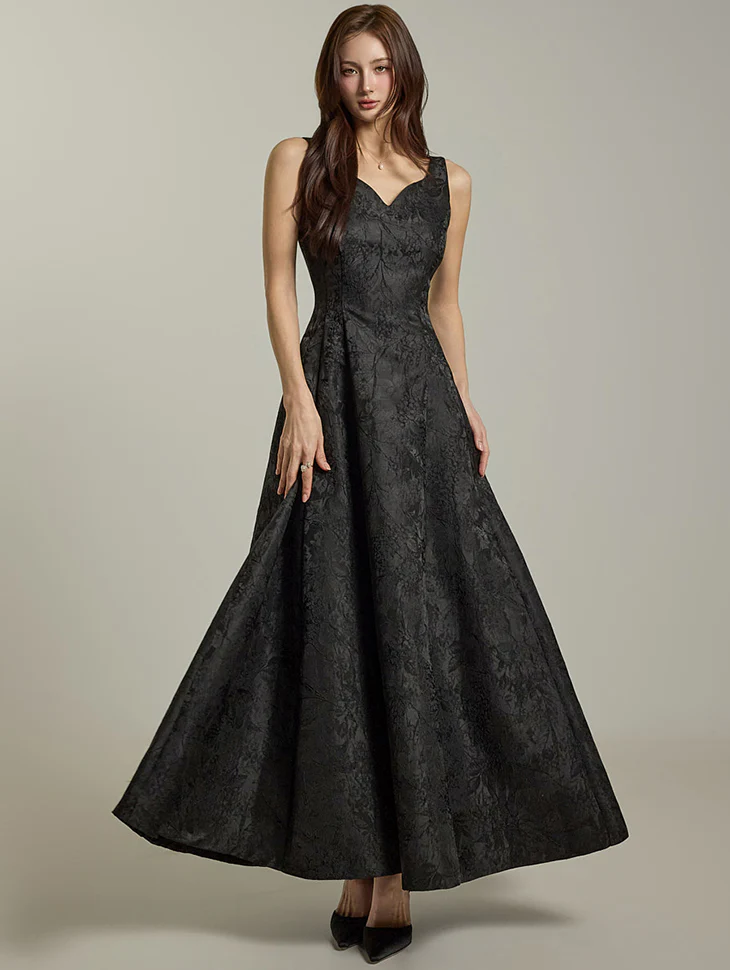 D9532 Flower Jacquard Dress