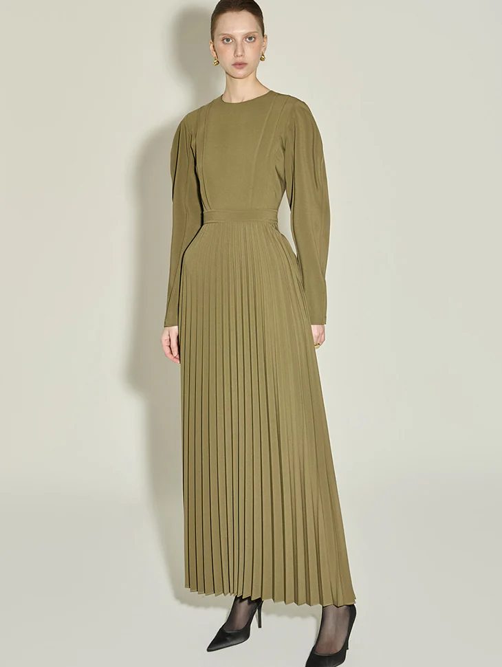 D9583 Pleated Puff Dress