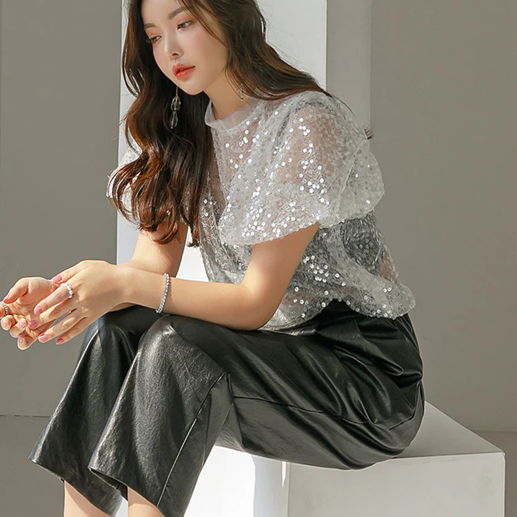 E2676 Spangle Sheer Top - Image 2