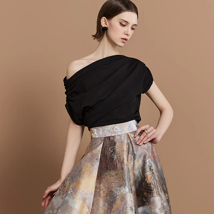 E3284 Drape Unbalance Top - Image 2