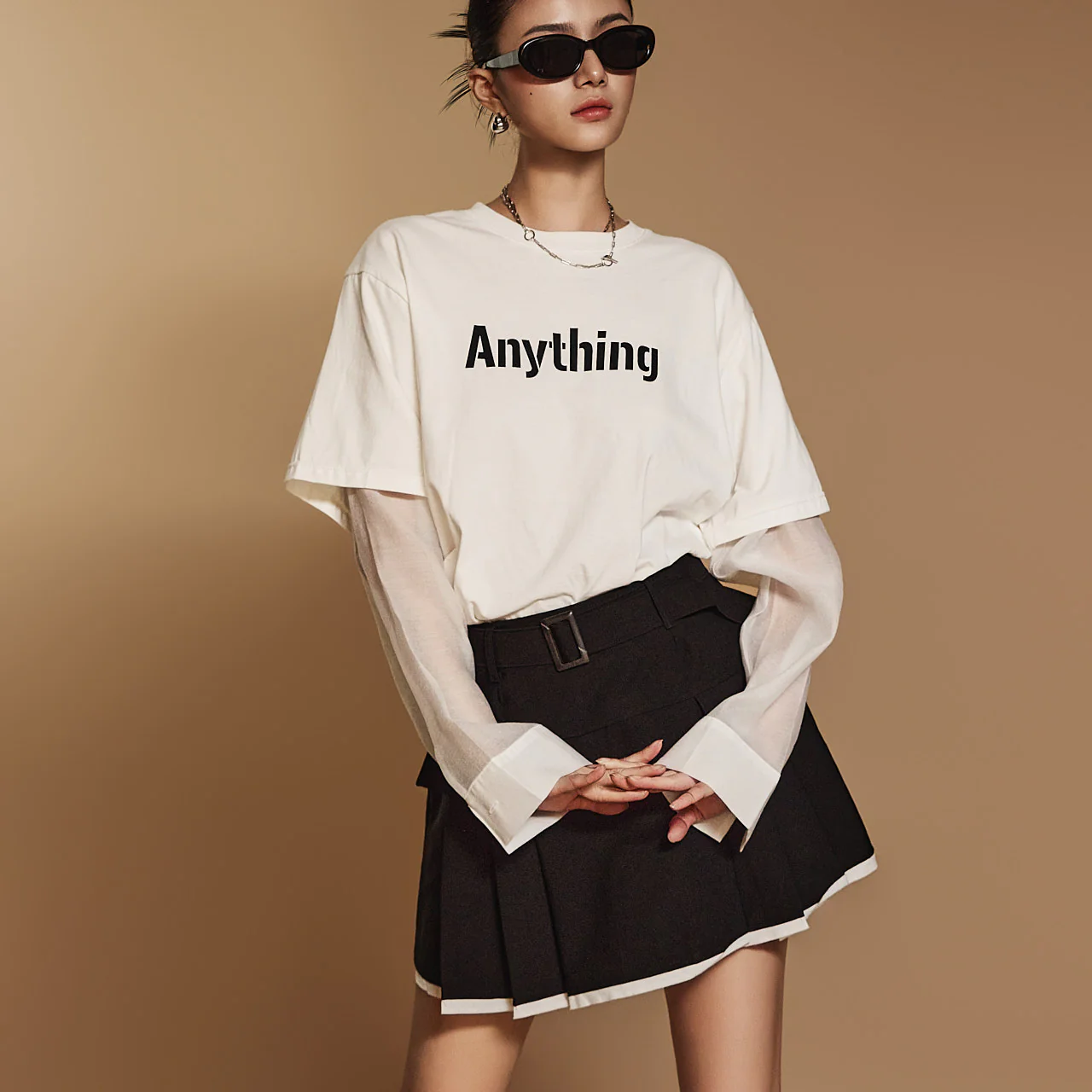 E3548 Texted Layered Top - Image 2
