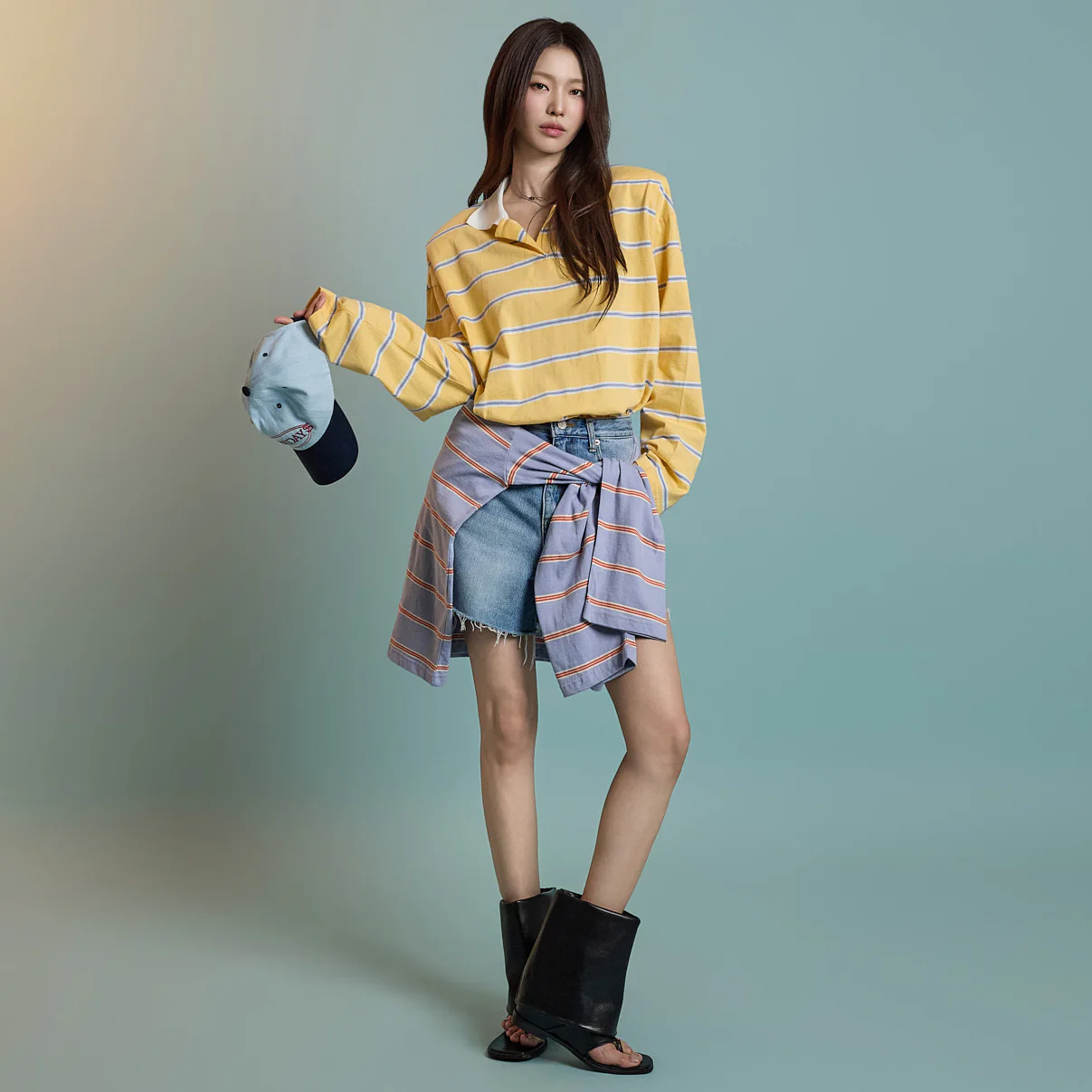E3770 Collar Stripe Top - Image 2