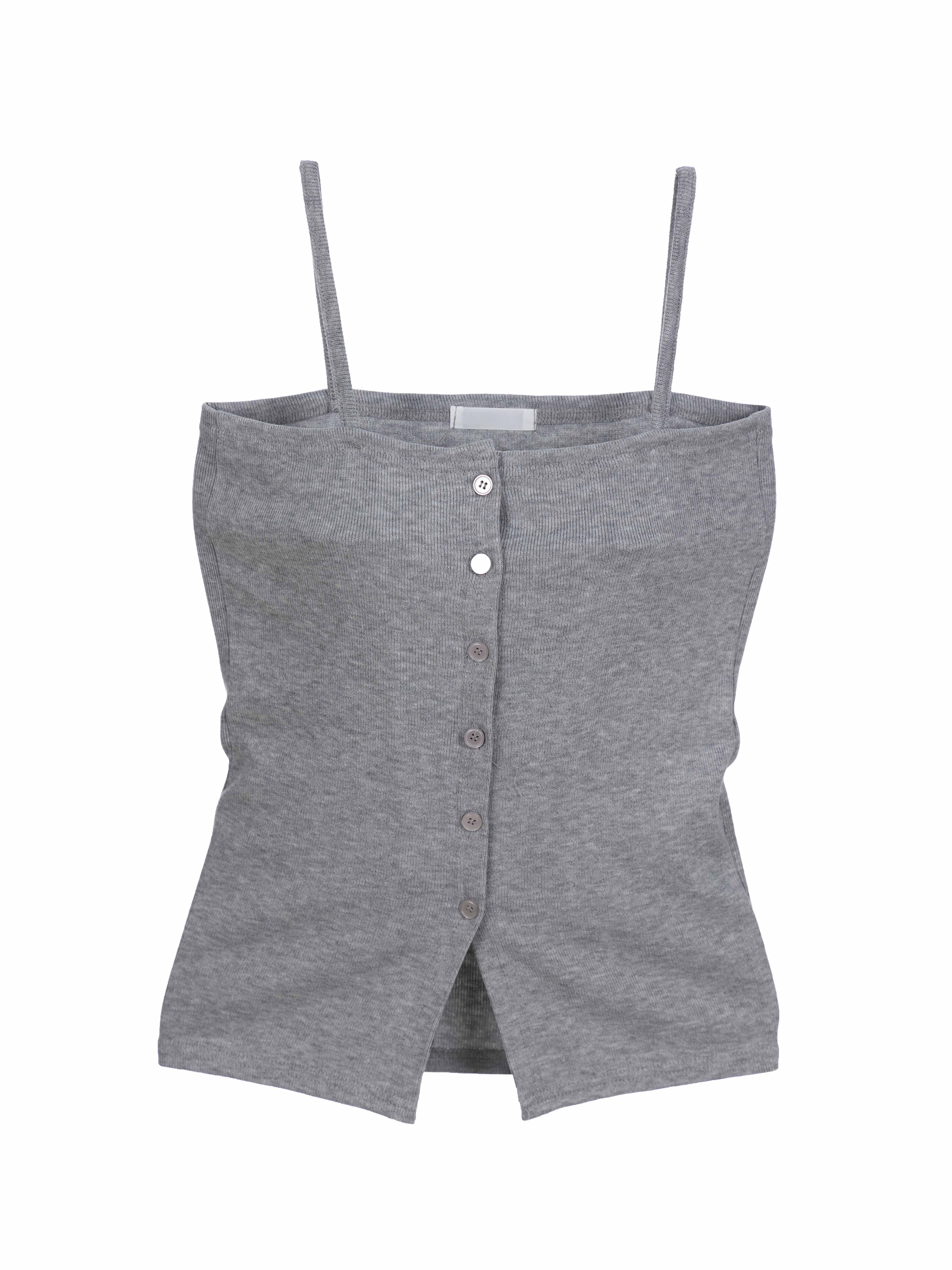 E3838 Button Sleeveless Top - Image 2