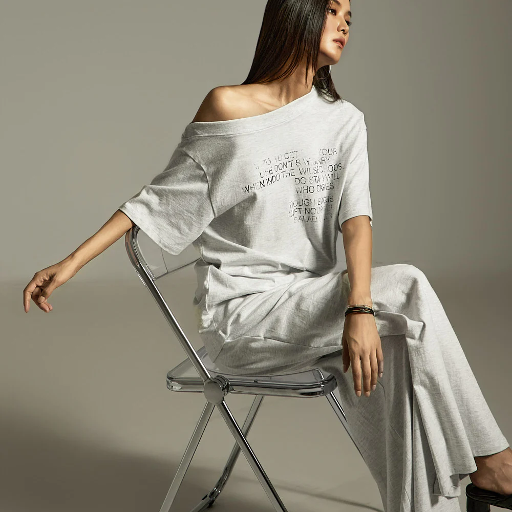 E3902 Unbalance Off-shoulder Top - Image 2