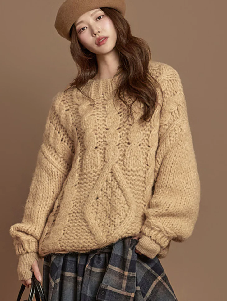 E4062 Cable Wool Knit