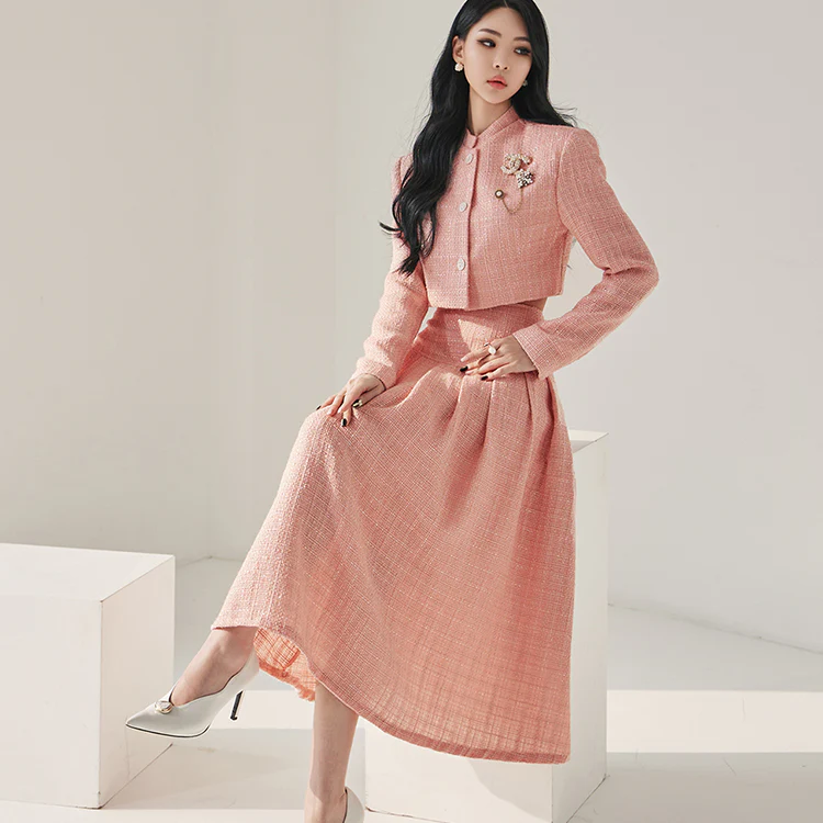 J1341 Tweed Crop Jacket - Image 2