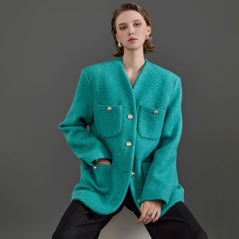J2030 Collarless Long Jacket - Image 2