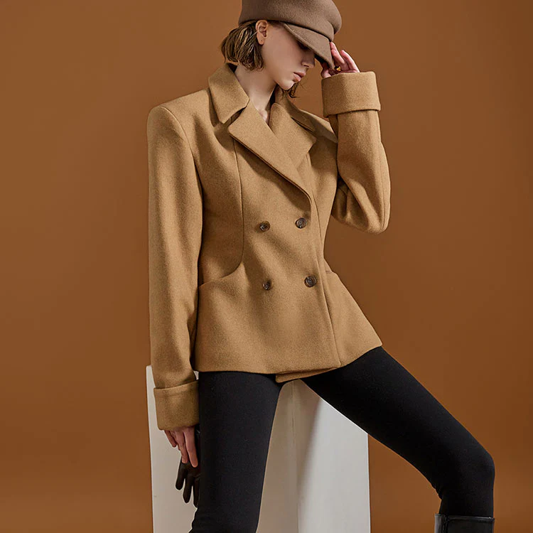 J2036 Wool Double Button Coat - Image 2