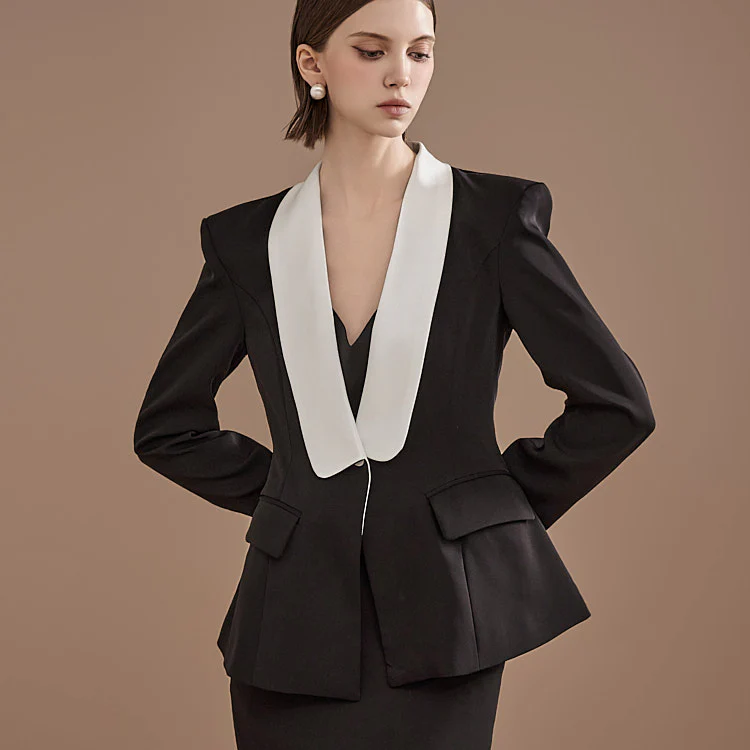 J2217 Shawl Collar Single Jacket - Image 2