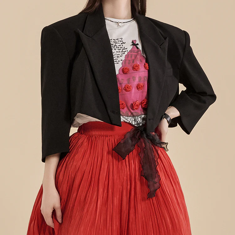 J2231 Crop single Jacket - Image 2