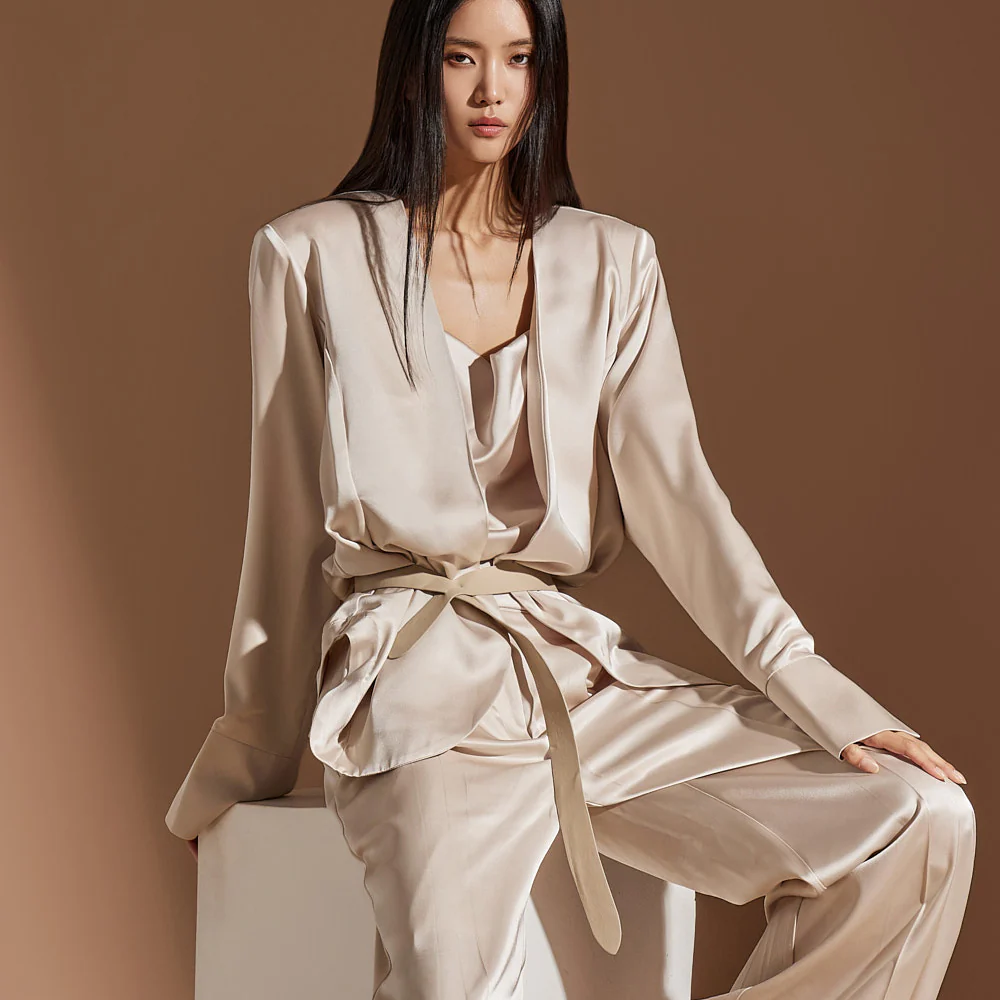 J2238 Satin Single Jacket (Belt Set) - Image 2