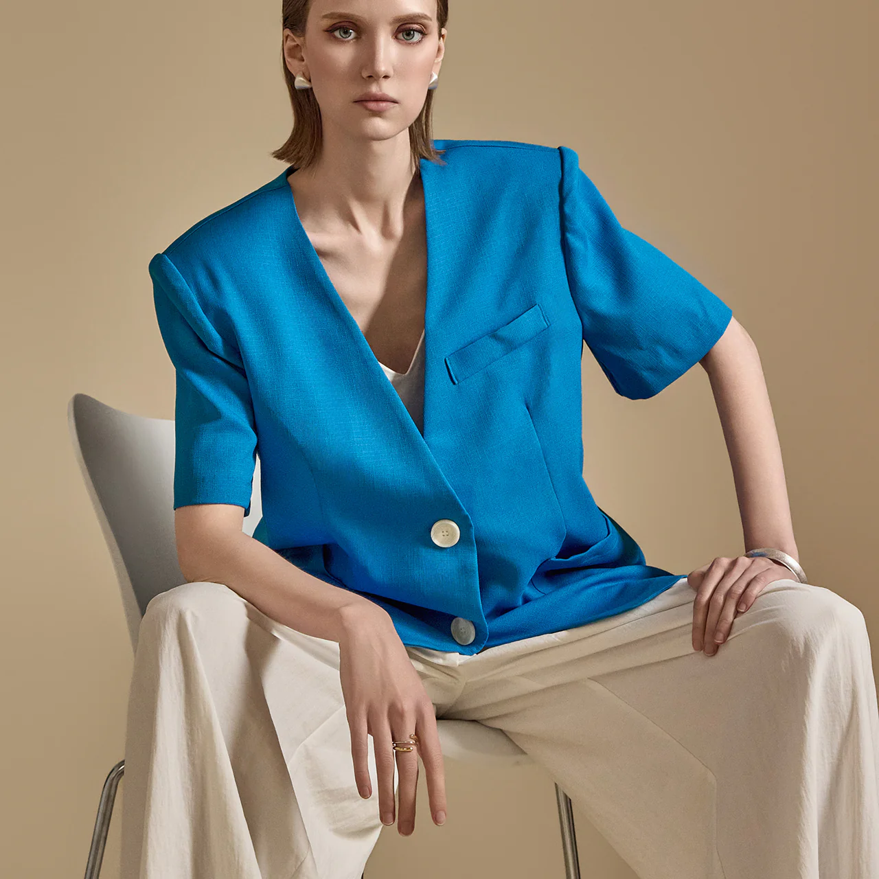 J2345 Collarless Jacket - Image 2