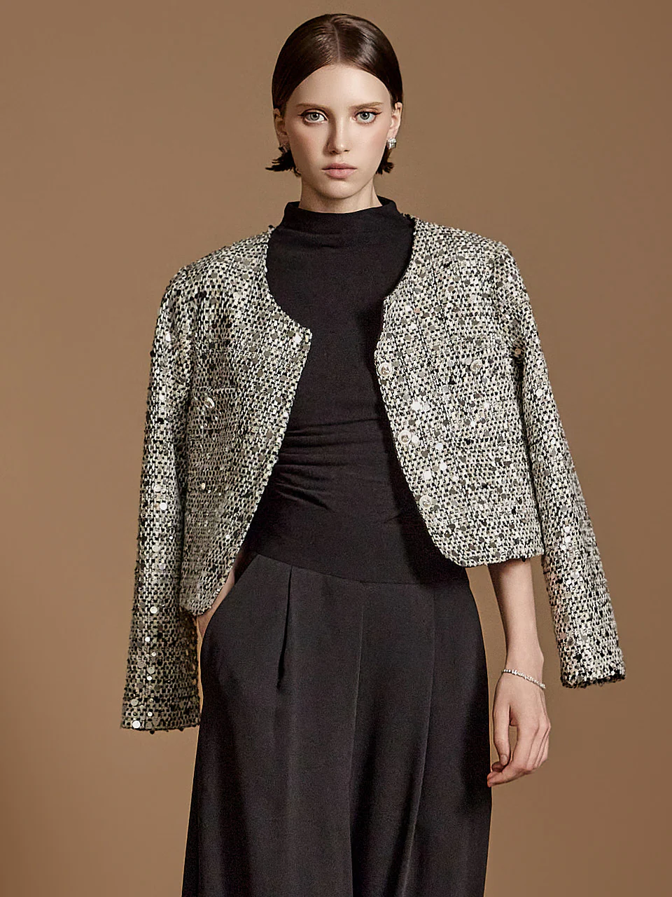 J2390 Spangle Tweed Jacket