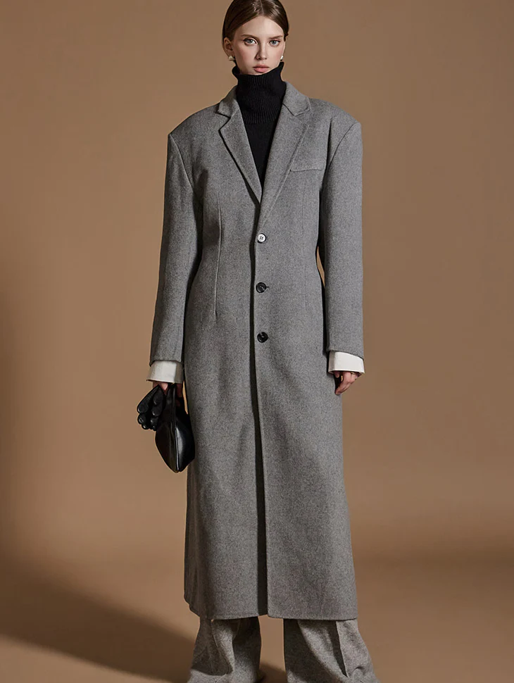 J2421 Three button Wool Long coat