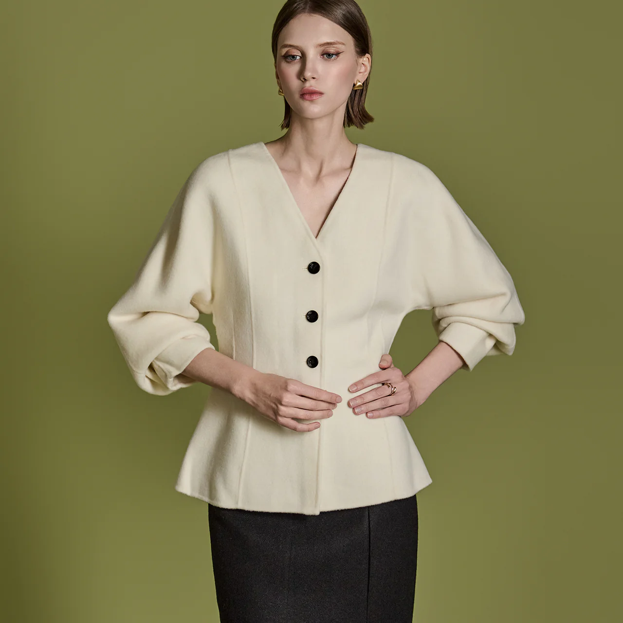 J2423 Pintuck wool Jacket - Image 2