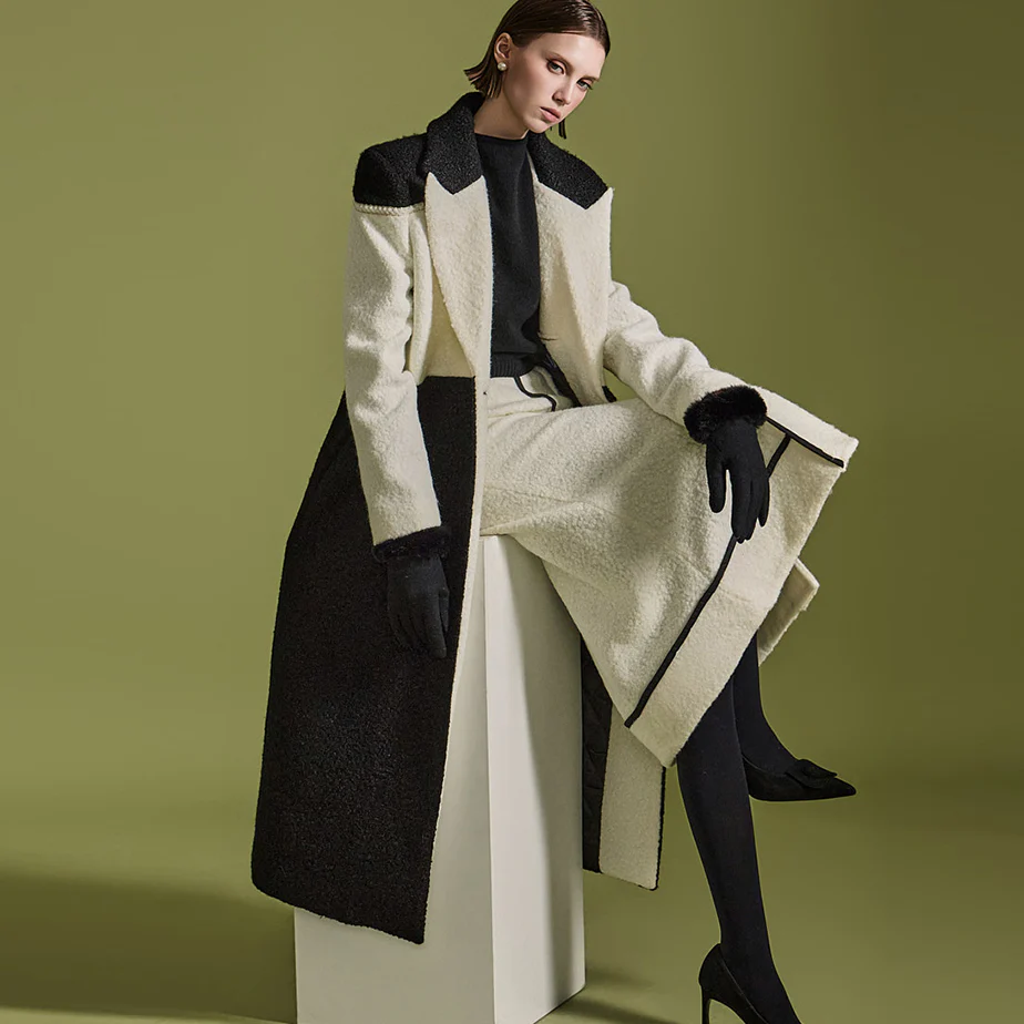 J2519 Color Contrasting Quilted Coat - Image 2