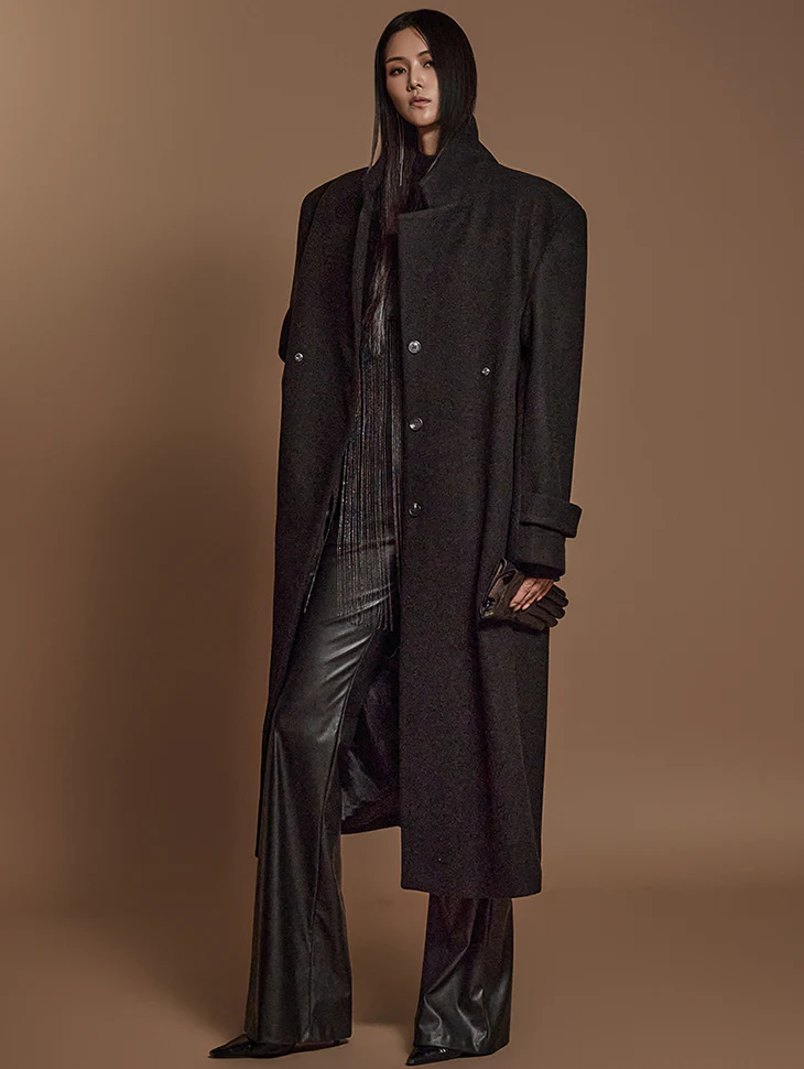 J2521 Wool Snap Button Coat