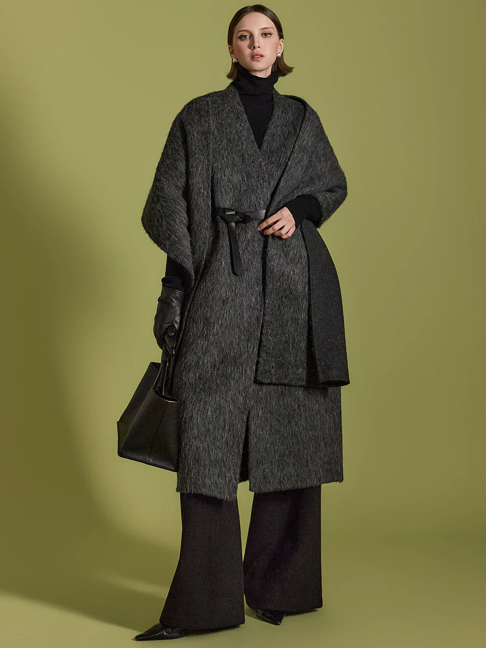 J2551 Handmade Wool Coat With Belt