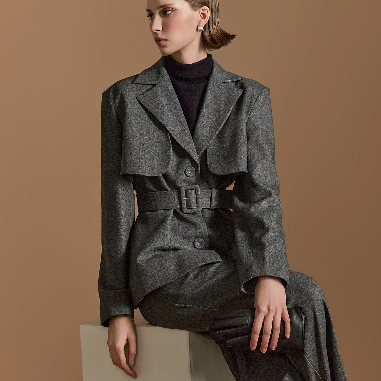 J2554 Multi-way Jacket With Belt - Image 2