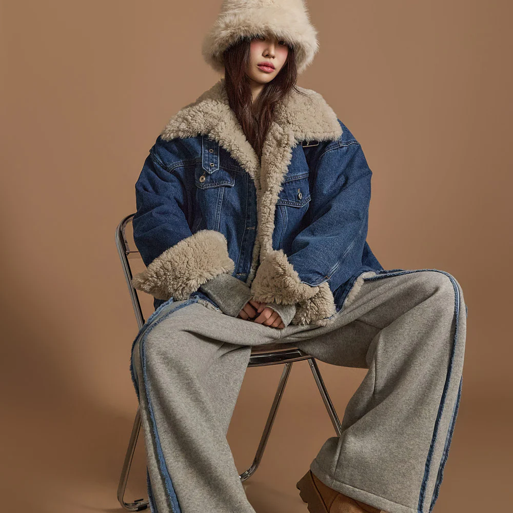 J2556 Fur Denim Jacket - Image 2